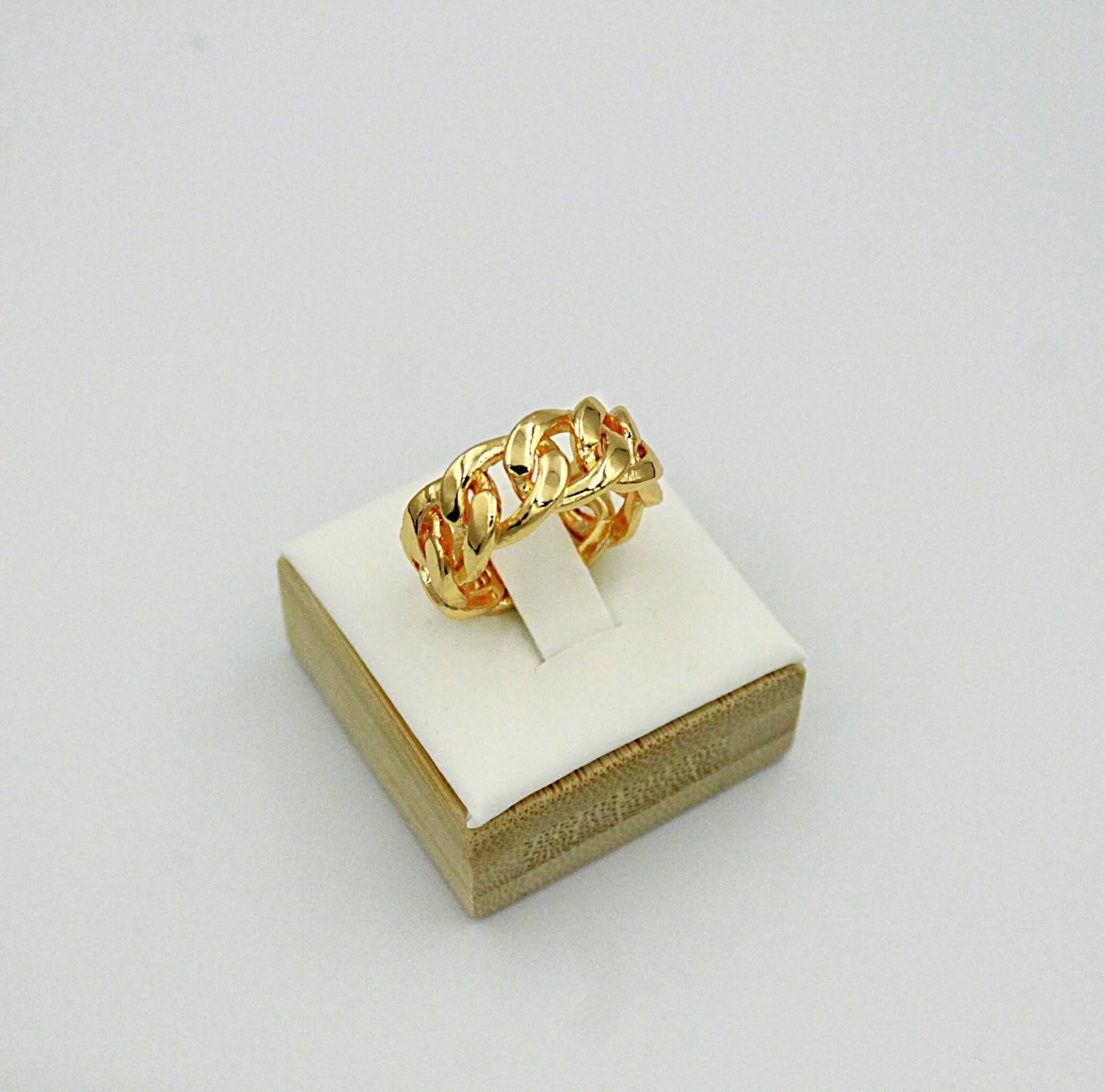 Chain ring 24k gold plated