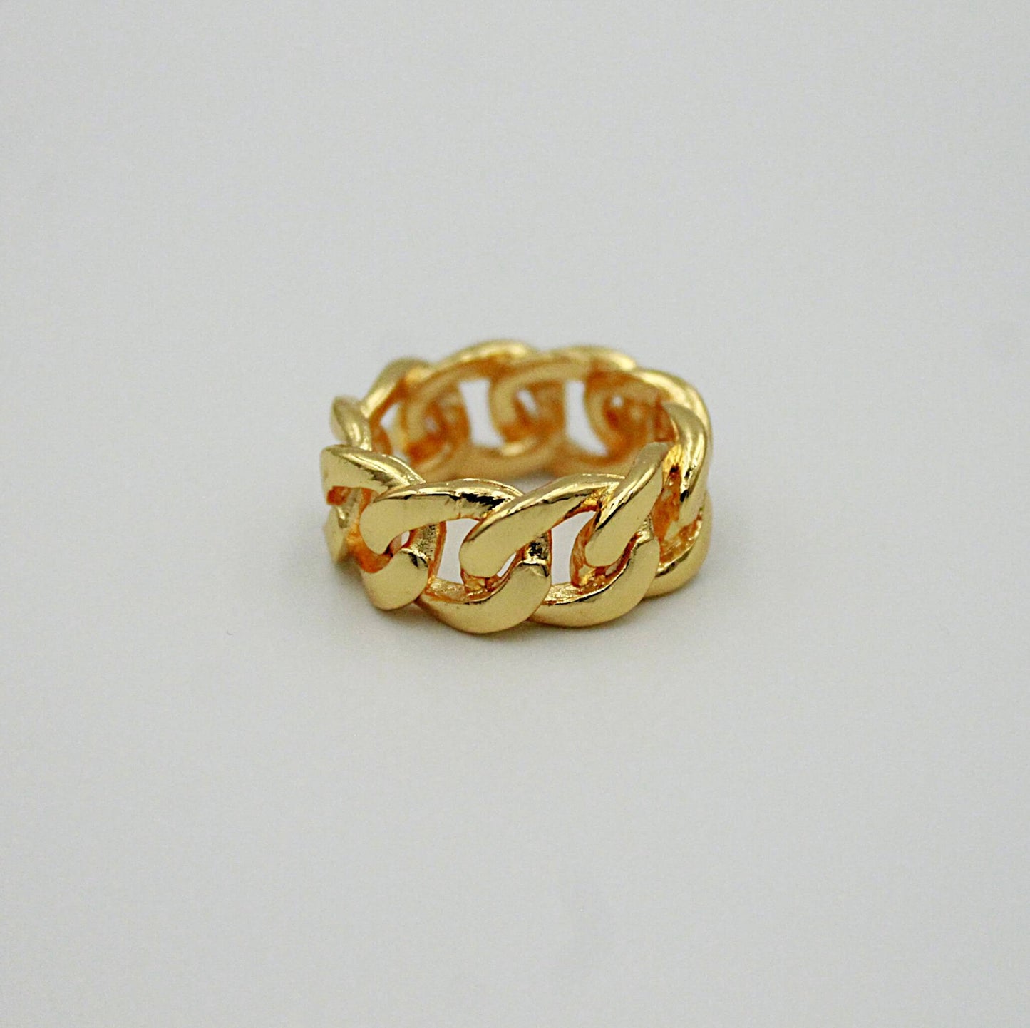 Chain ring 24k gold plated