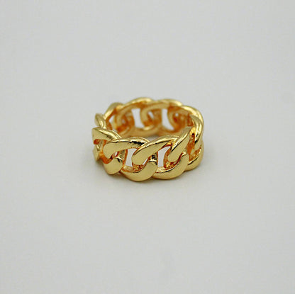 Chain ring 24k gold plated