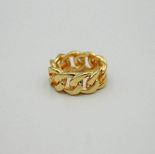 Chain ring 24k gold plated