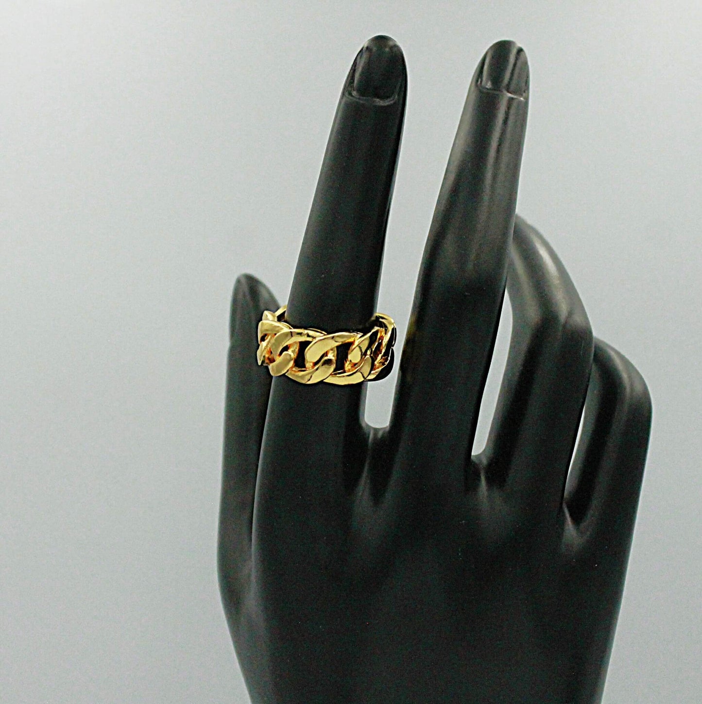 Chain ring 24k gold plated