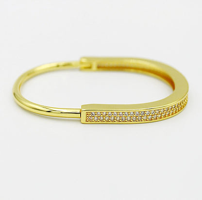 Luxury Half Zircon Lock Bracelet