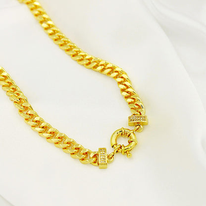 Round Lock Chain Necklace