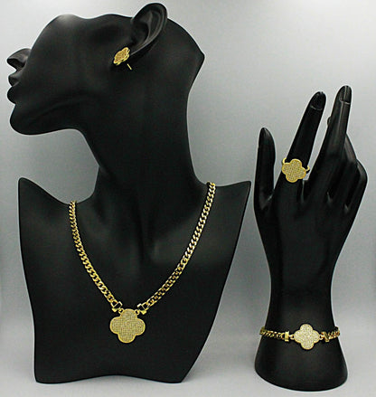 Zircon Clover Rose Set