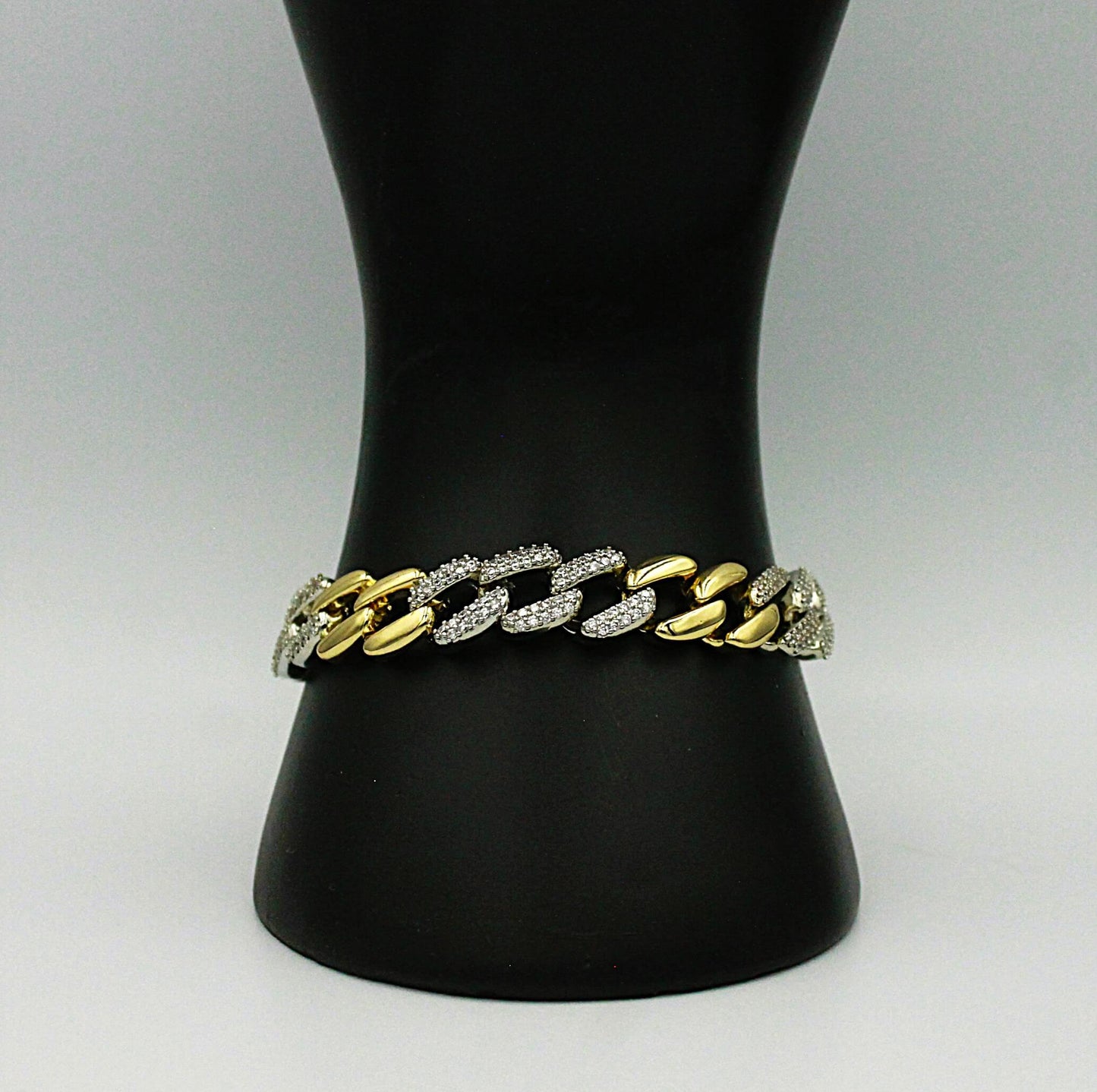 Half gold half silver bracelet