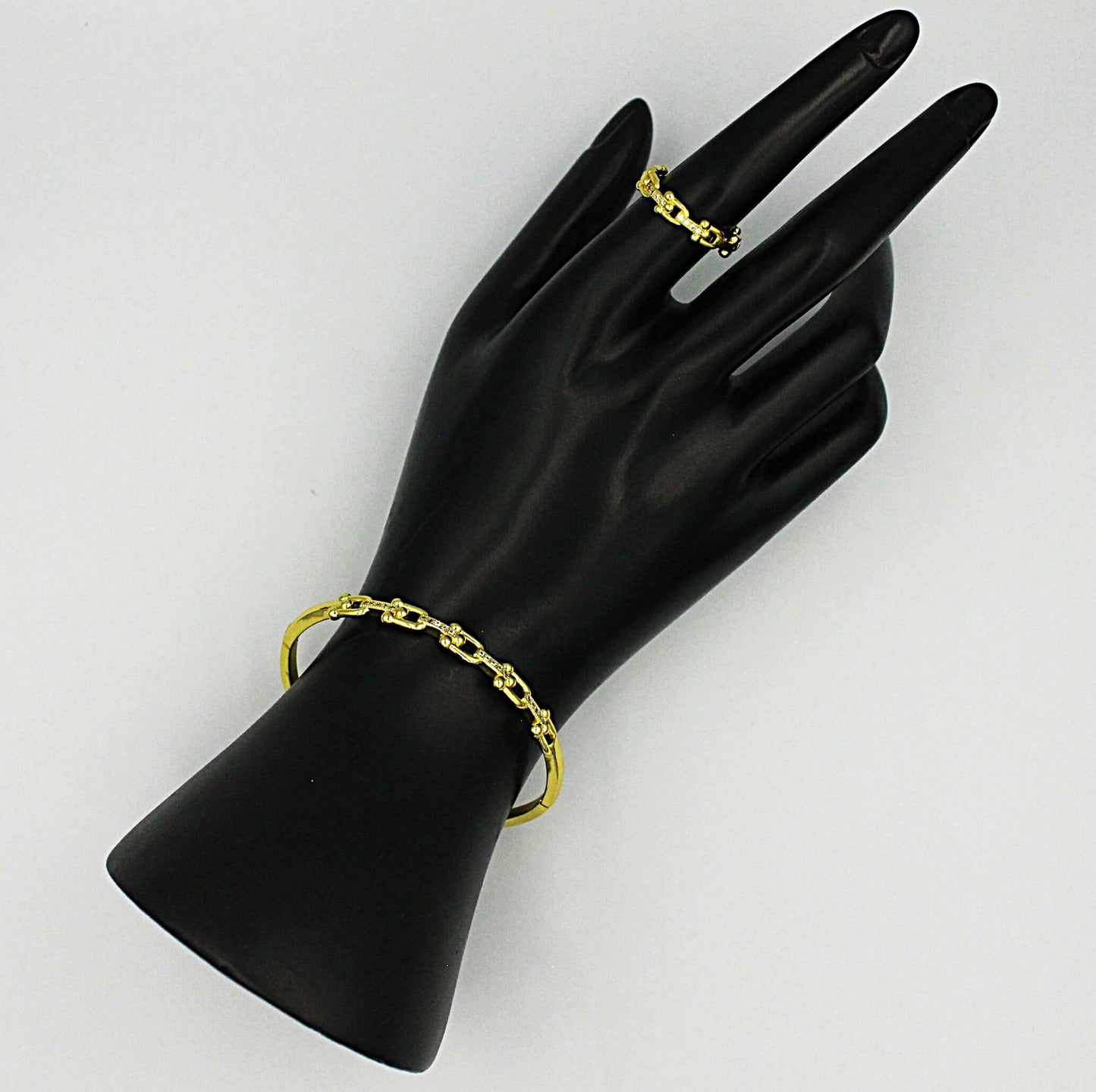 Chain bracelet and ring set