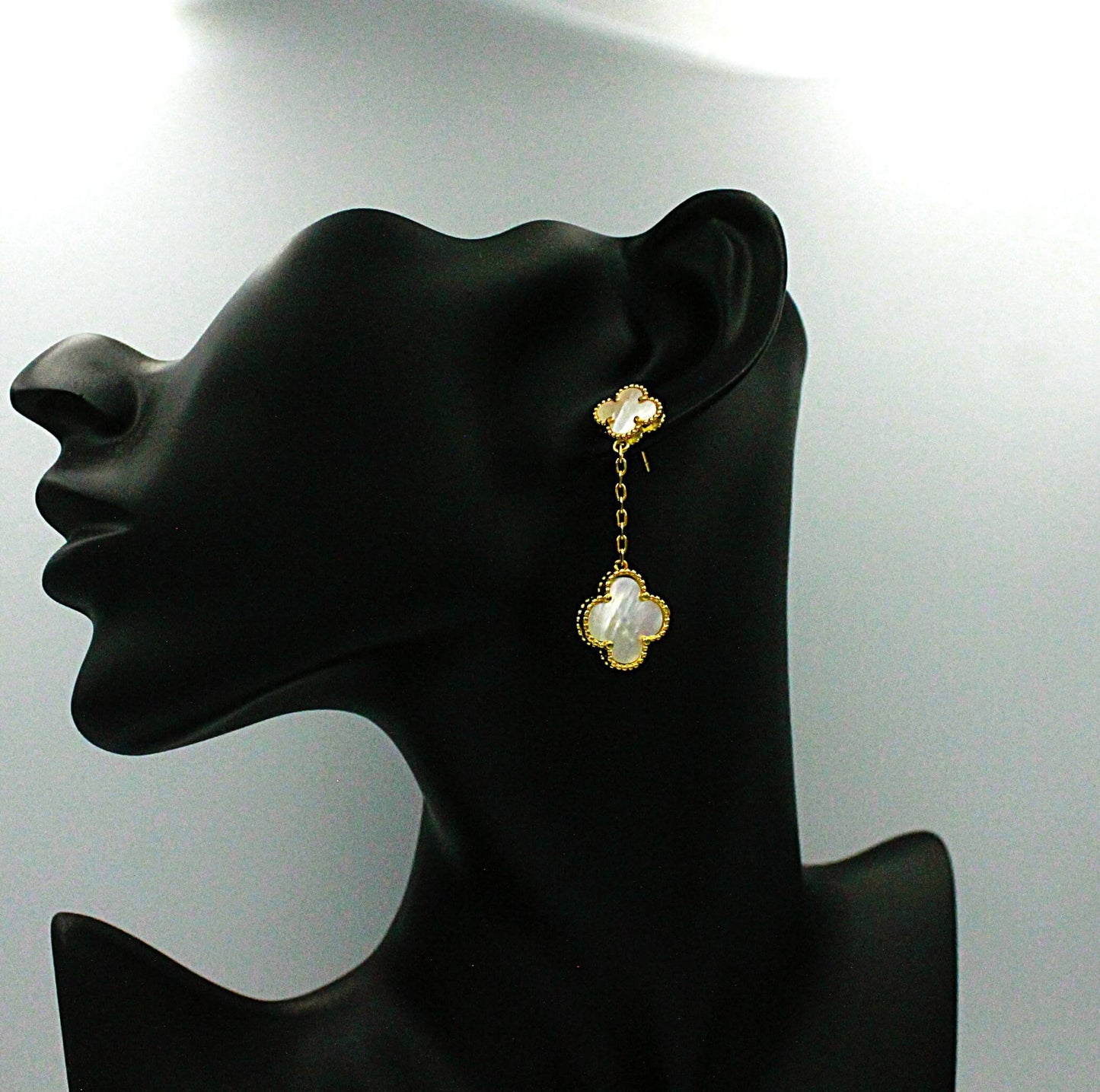 Clover Rose Drop Earrings