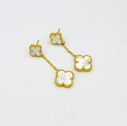 Clover Rose Drop Earrings