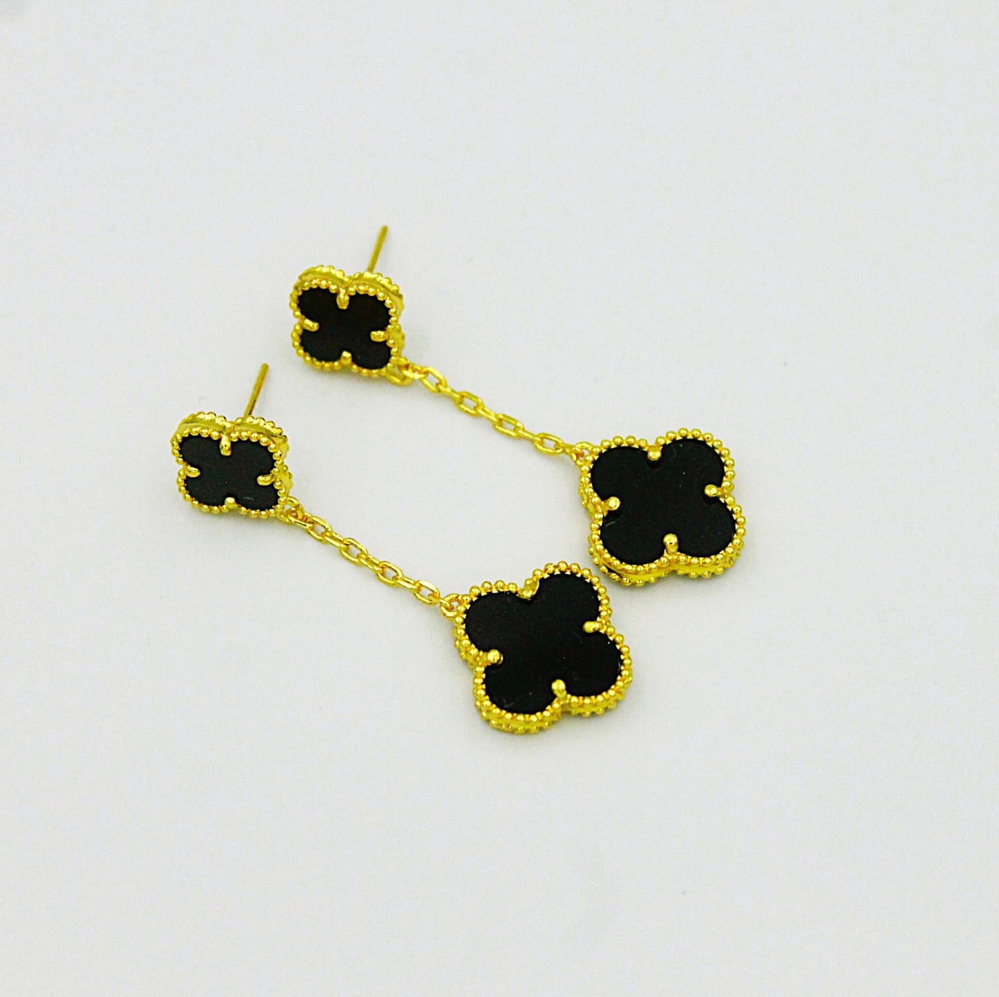 Clover Rose Drop Earrings