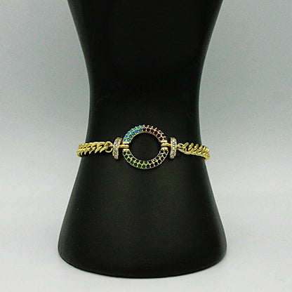 Zircon circle bracelet