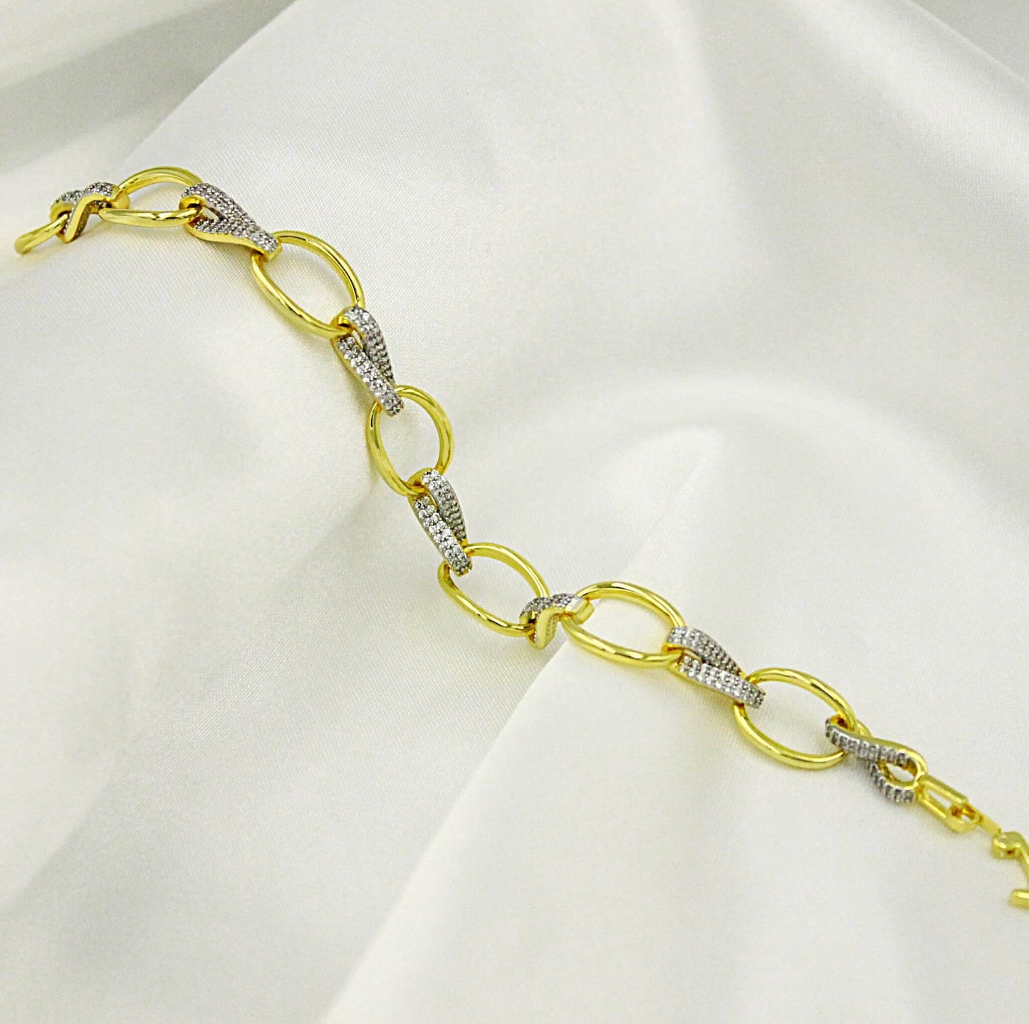 Silver and gold ring bracelet