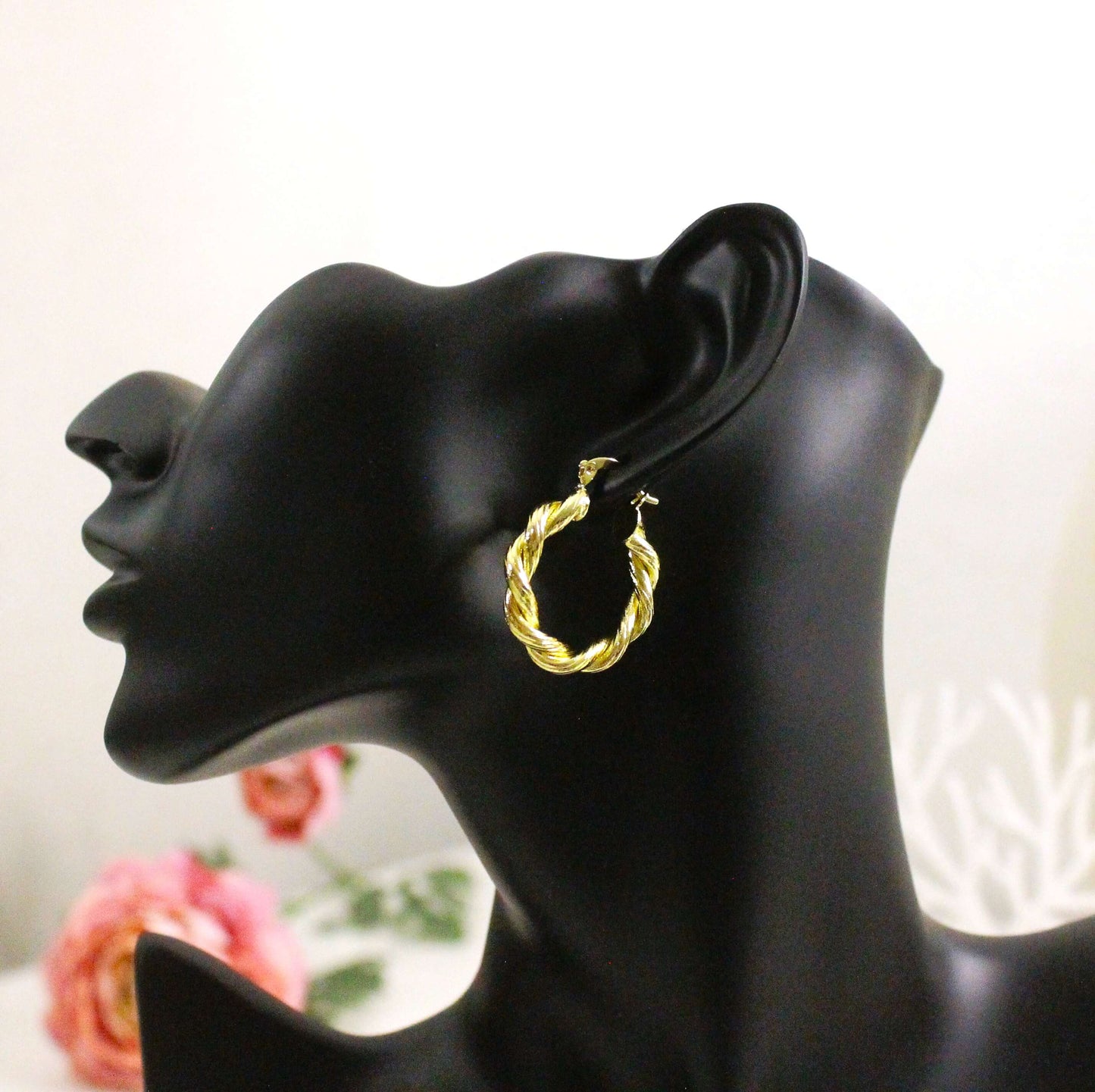 Twisted hoop earrings