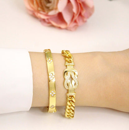 Armband- und Ringset mit Zirkoniablüten💠