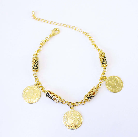 Gold plated lira bracelet