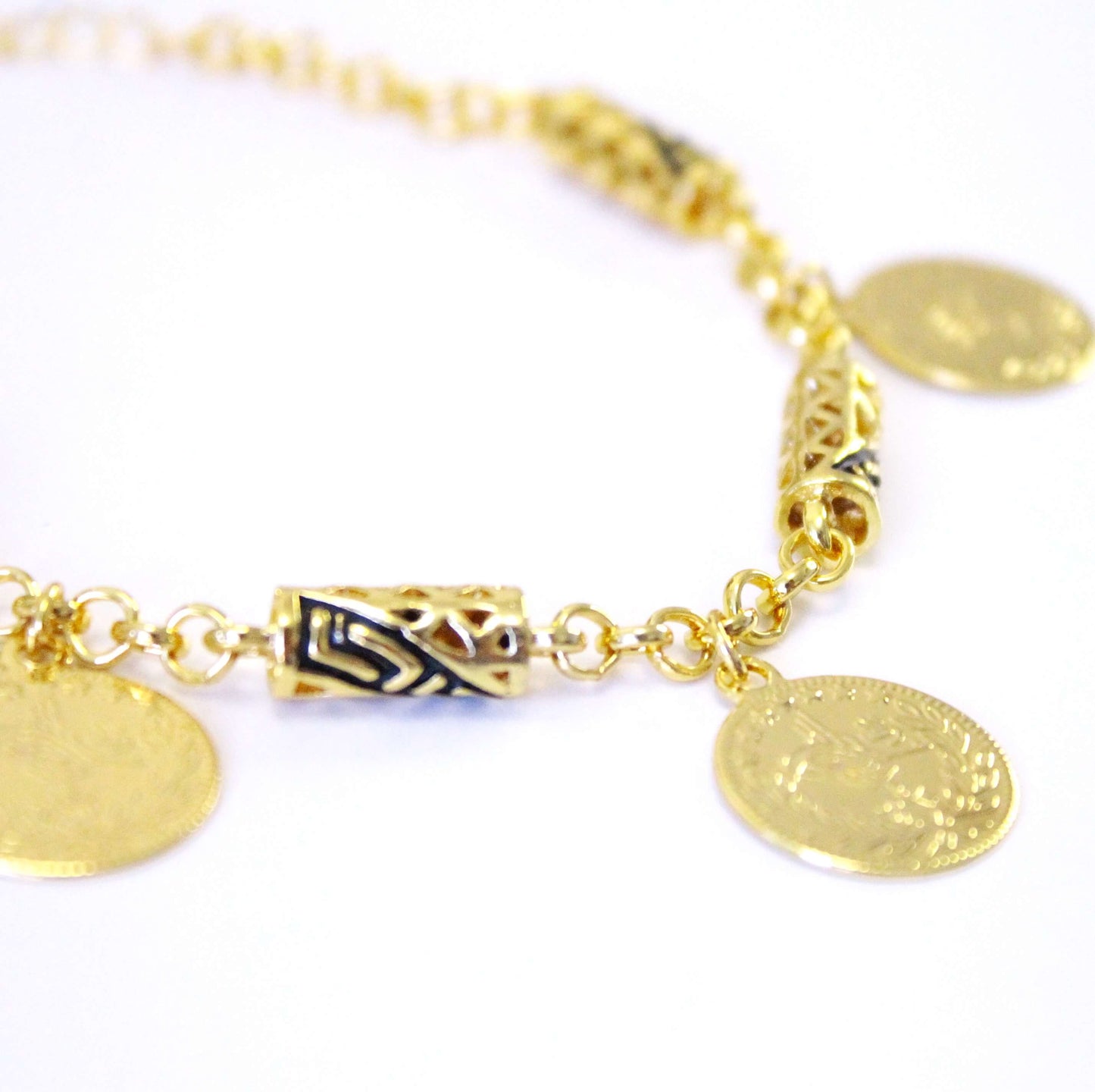 Gold plated lira bracelet