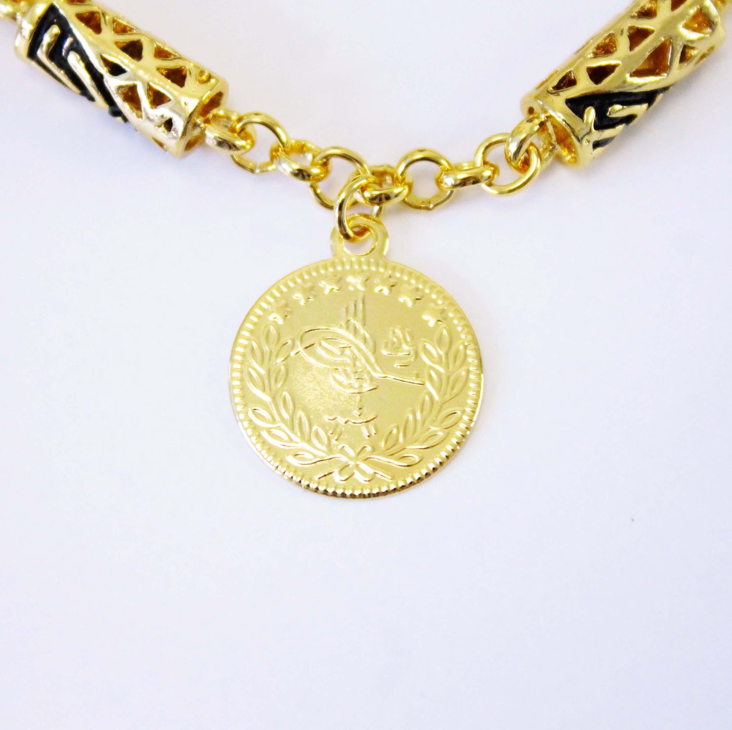 Gold plated lira bracelet