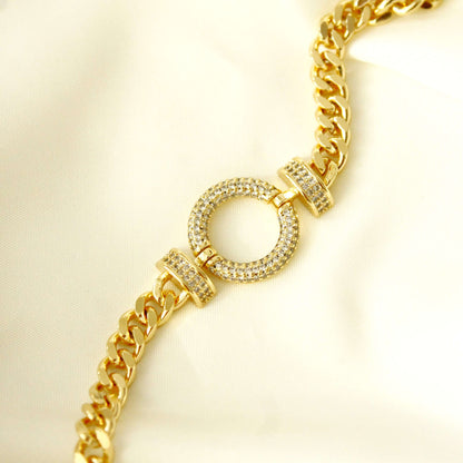 Zircon circle bracelet