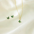 Butterfly set, necklace & earrings