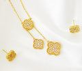 Clover flower set with zircon