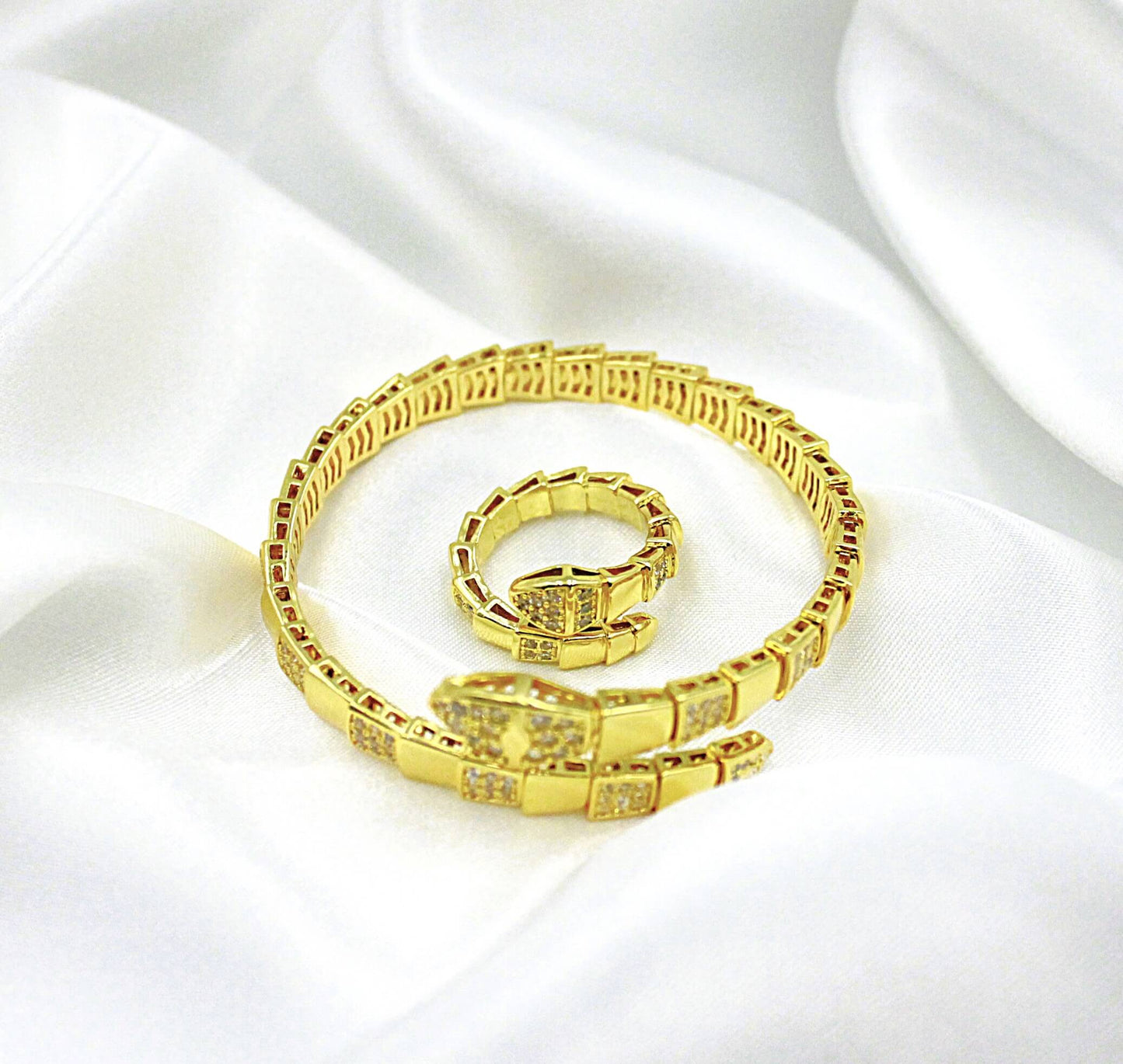 Snake armband och ring set